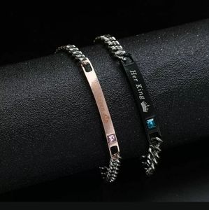 HIS QUEEN---- HER KING ---COUPLES BRACELET SET